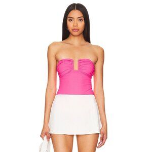 Susana Monaco Wire One Piece in Shocking Pink Small New Womens Bodysuit